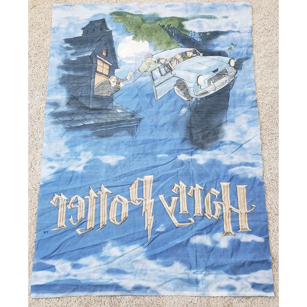 Harry Potter Flying Car Fabric Panel 34x50 Cheater Quilt Cotton Blue